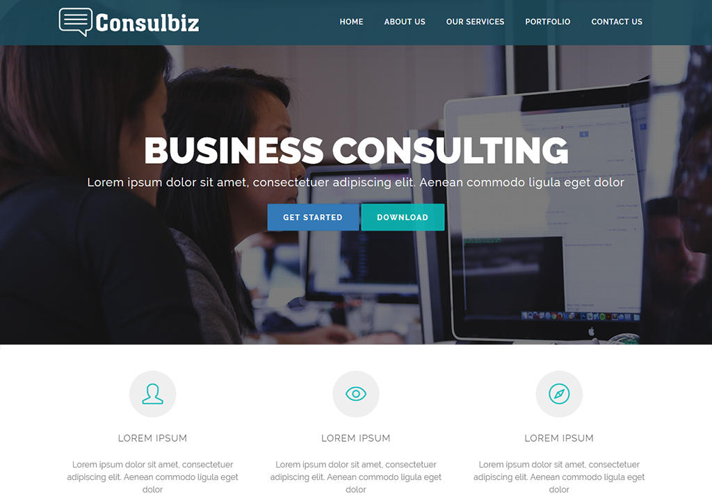 Consulbiz Free Consulting Bus!   iness Bootstrap Website Template Free - 